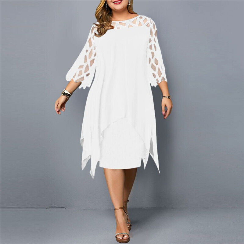 Freya | Women’s Plus Size Midi Dress with Flow