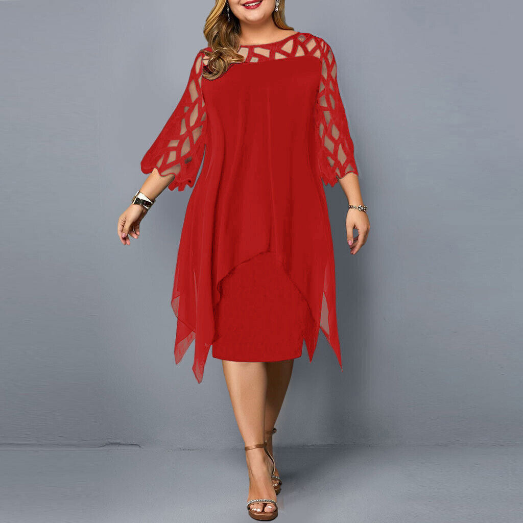 Freya | Women’s Plus Size Midi Dress with Flow