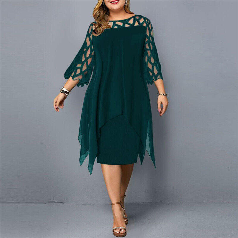 Freya | Women’s Plus Size Midi Dress with Flow