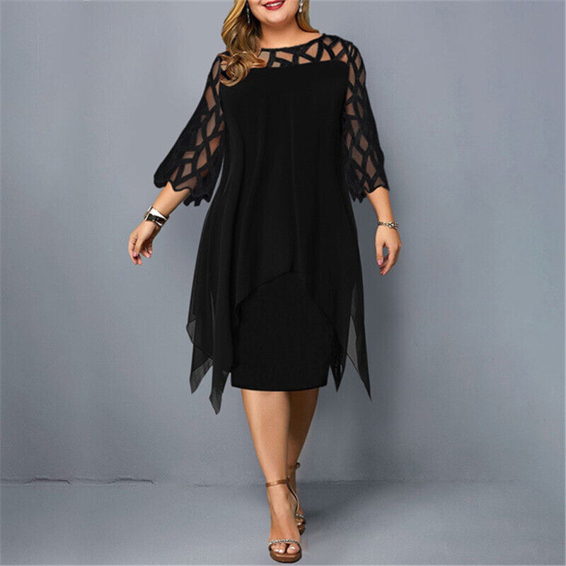 Freya | Women’s Plus Size Midi Dress with Flow