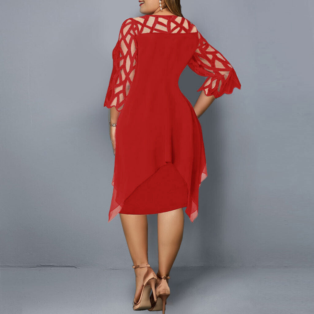 Freya | Women’s Plus Size Midi Dress with Flow