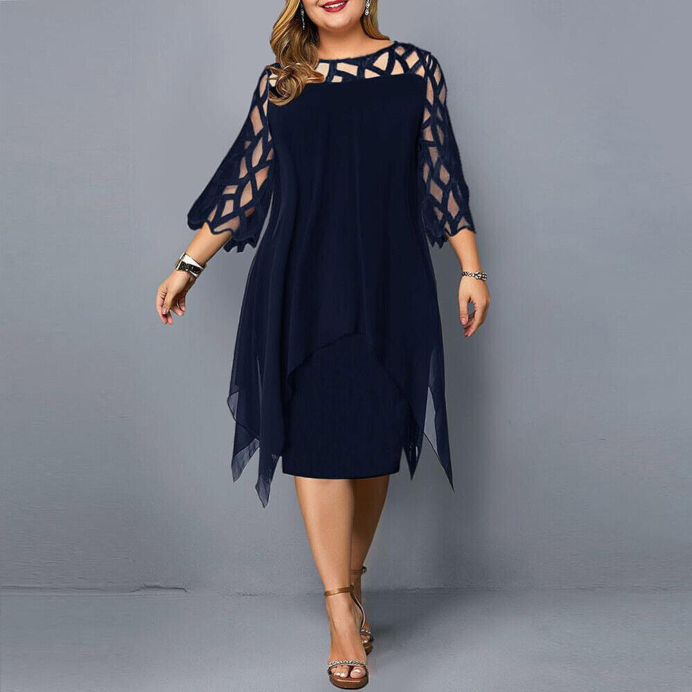 Freya | Women’s Plus Size Midi Dress with Flow