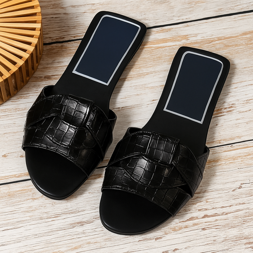 Livia | Women’s Luxe Slides with Knotted Strap