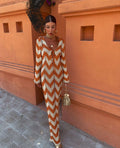 Santorini | Women’s Long Dress with Textured Drape