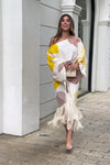 Saskia | Women's One Shoulder Fringe Midi Set