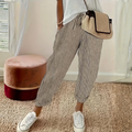 Seraphina | Women’s Striped Wide Leg Pants with Drawstring