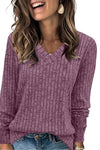 Seraphine | Women's V Neck Ribbed Oversized Sweater