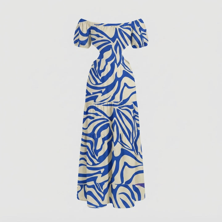 Sienna Clarke | Printed Summer Dress With Cut-Out Waist For Women