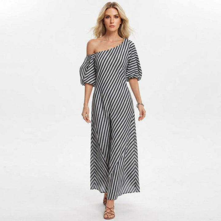 Sienna Walker | Striped Off-Shoulder Summer Dress For Women