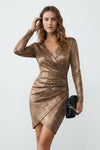 Sienna Weston | Metallic Wrap Mini Dress For Women