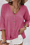Marcia | Women’s Relaxed Button-Up Blouse with Draped Silhouette