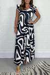 Zola | Women's Abstract Print Sleeveless Maxi Jumpsuit