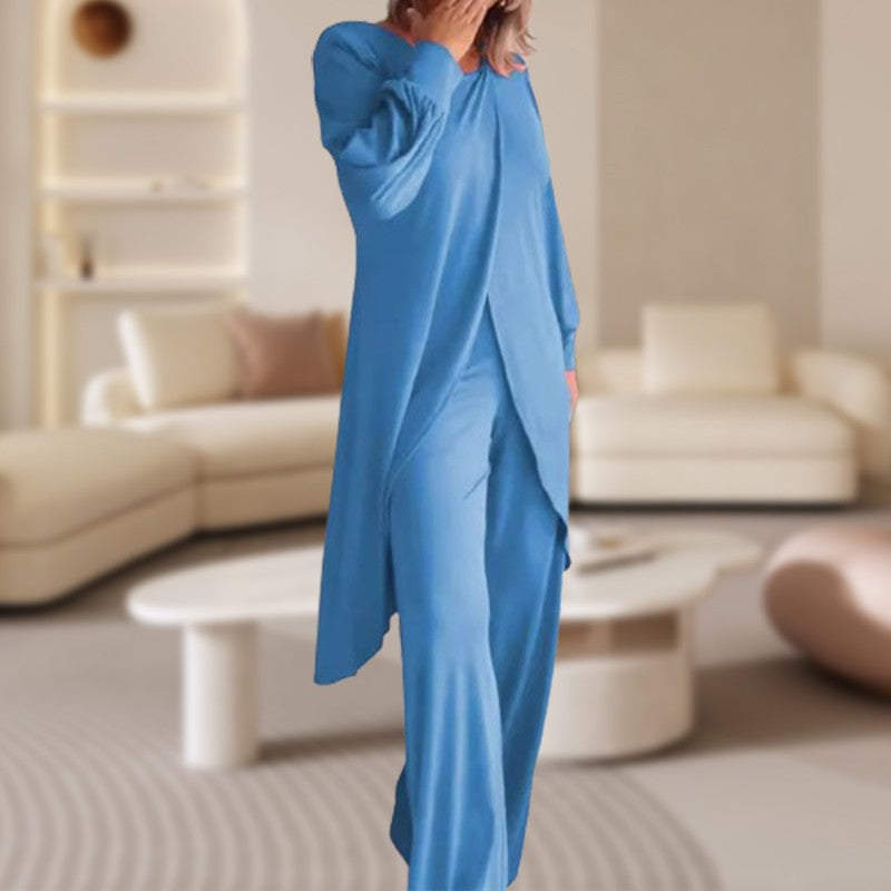 Danielle | Women’s Two-Piece Lounge Set with Draped Top