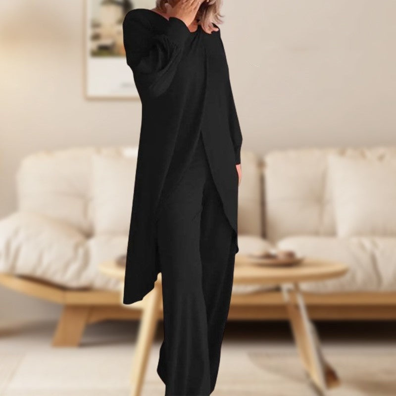 Danielle | Women’s Two-Piece Lounge Set with Draped Top