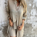Sasha | Women’s Shirt and Shorts Set with Roll-Up