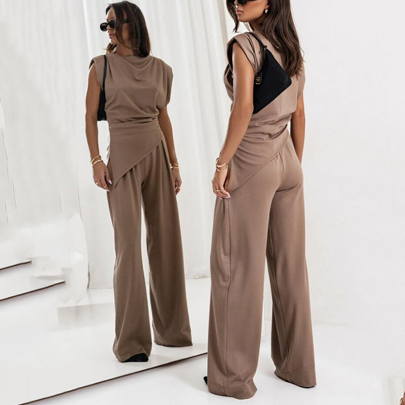 Khloe | Women’s Elegant Two-Piece Set with Draped Silhouettet