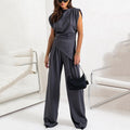 Khloe | Women’s Elegant Two-Piece Set with Draped Silhouettet