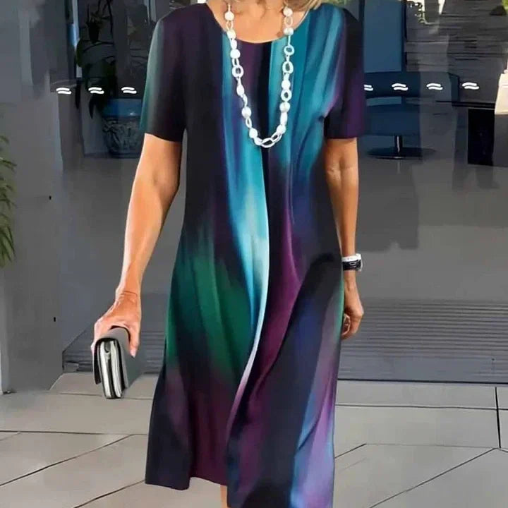 Dalia | Women’s Colour Block Midi Dress with Sleeves