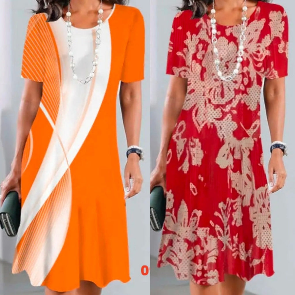 Dalia | Women’s Colour Block Midi Dress with Sleeves