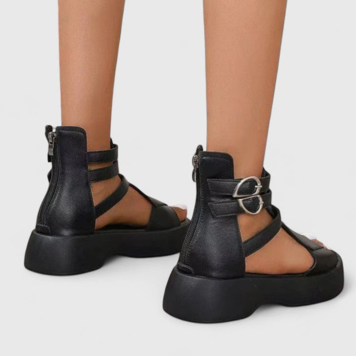 Zena | Women’s Platform Gladiator Sandals with Multi-Strap Buckle