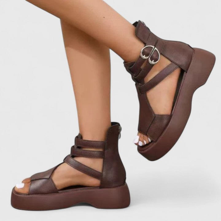 Zena | Women’s Platform Gladiator Sandals with Multi-Strap Buckle