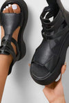 Zena | Women's Platform Gladiator Sandals Multi-Strap Buckle