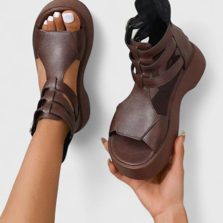 Zena | Women’s Platform Gladiator Sandals with Multi-Strap Buckle