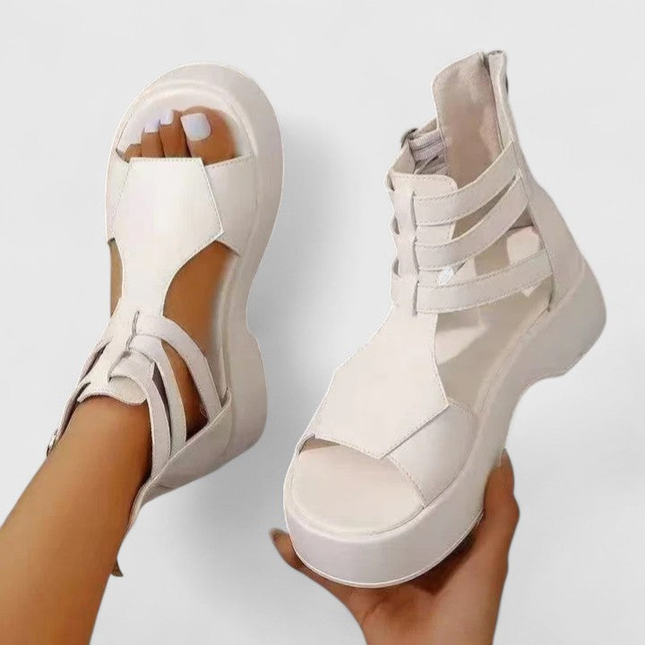 Zena | Women’s Platform Gladiator Sandals with Multi-Strap Buckle