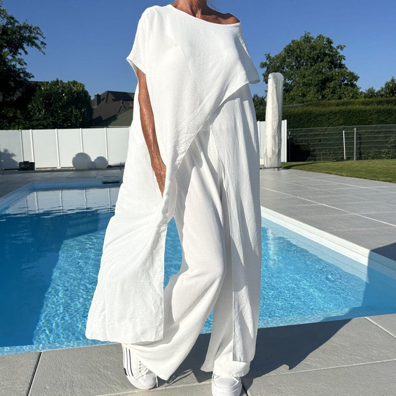Nora | Women’s Two-Piece Set with Draped Hem