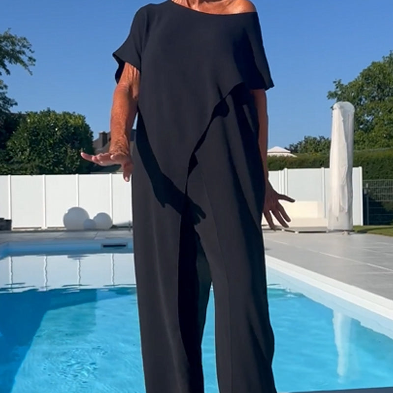 Nora | Women’s Two-Piece Set with Draped Hem