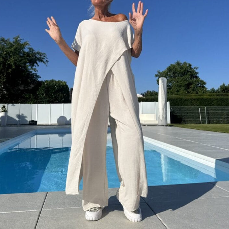 Nora | Women’s Two-Piece Set with Draped Hem