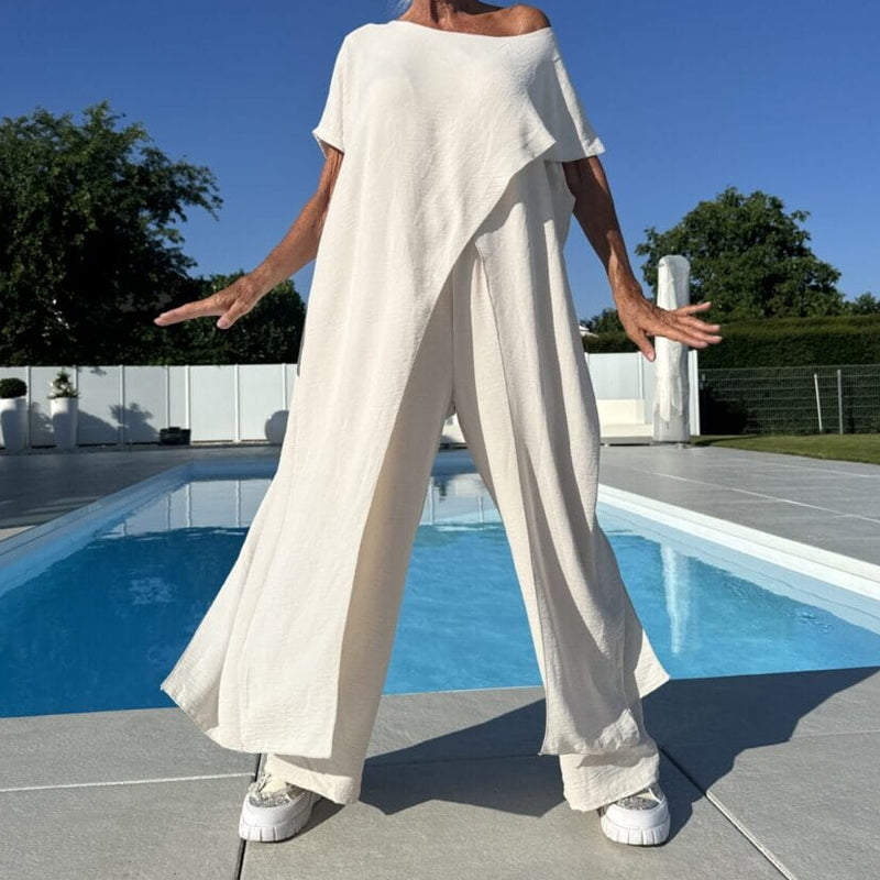 Nora | Women’s Two-Piece Set with Draped Hem