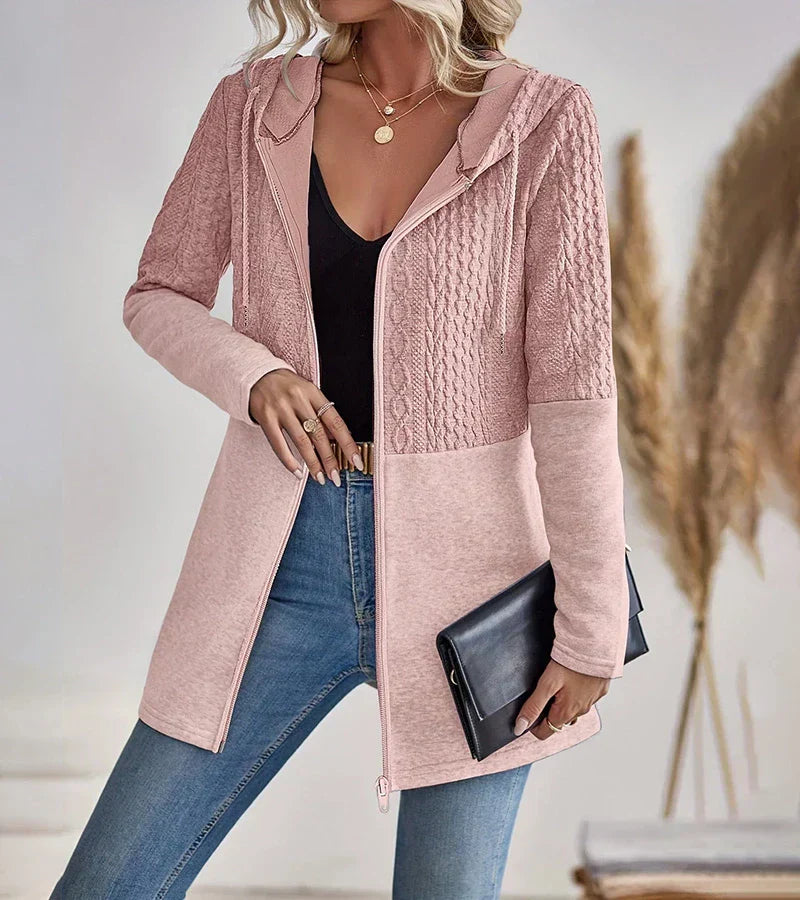 Sybil | Women’s Cable Knit Zip Hoodie with Warmth