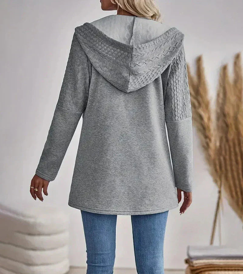 Sybil | Women’s Cable Knit Zip Hoodie with Warmth