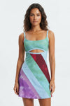 Tara Kelly | Patchwork Cut Out Mini Dress For Women