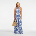 Tara Mitchell | Bohemian Blue Halter Neck Maxi Dress For Women
