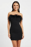 Tara Murphy | Feather Trim Cocktail Dress For Women