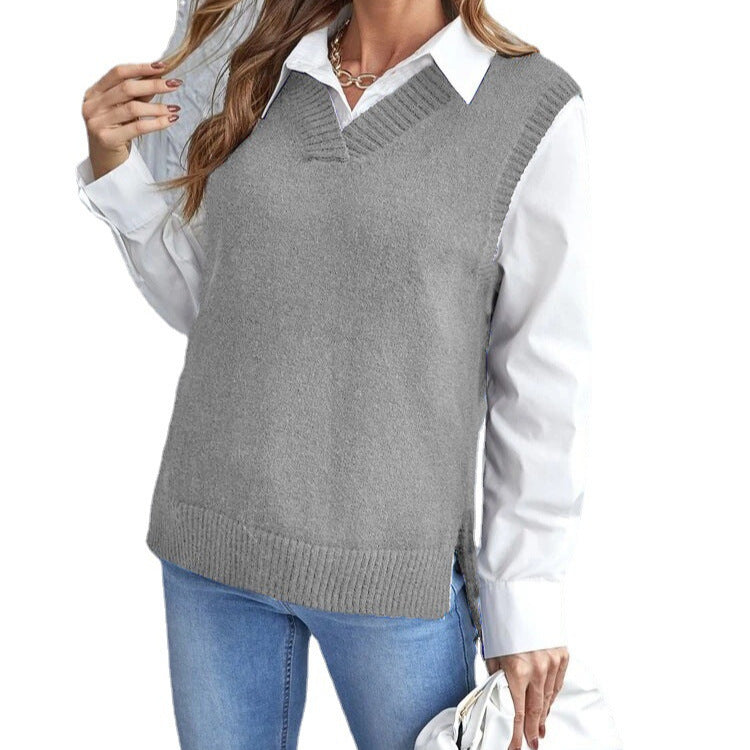 Taryn | Women’s V-Neck Sweater Vest with Relaxed Fit