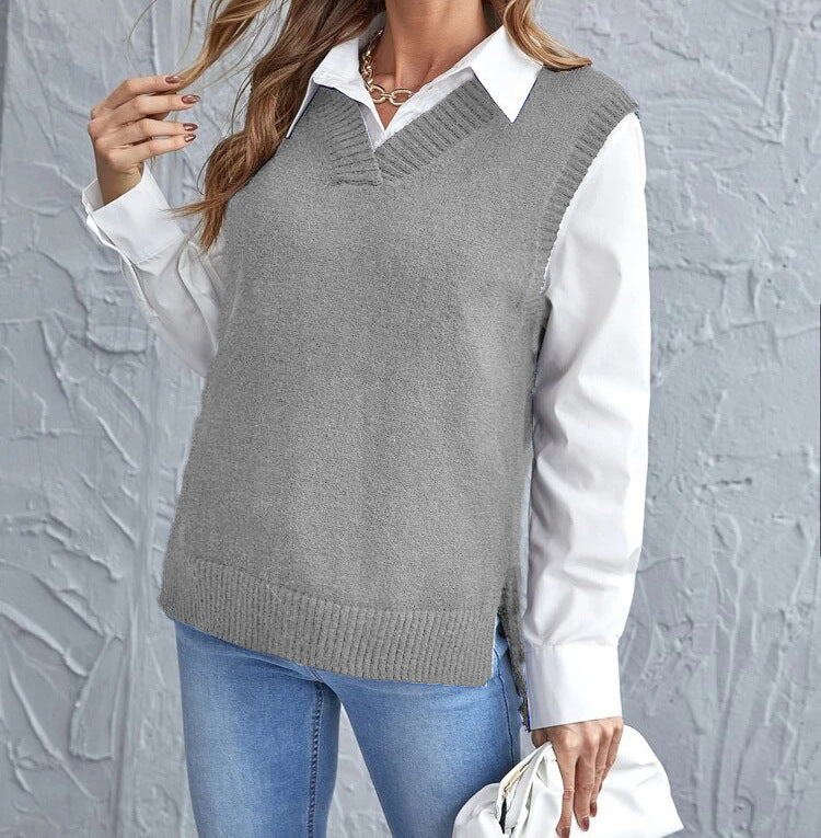 Taryn | Women’s V-Neck Sweater Vest with Relaxed Fit