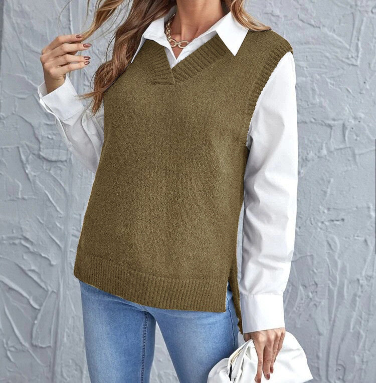 Taryn | Women’s V-Neck Sweater Vest with Relaxed Fit