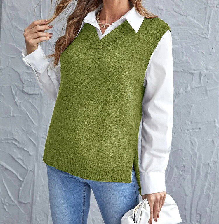 Taryn | Women’s V-Neck Sweater Vest with Relaxed Fit