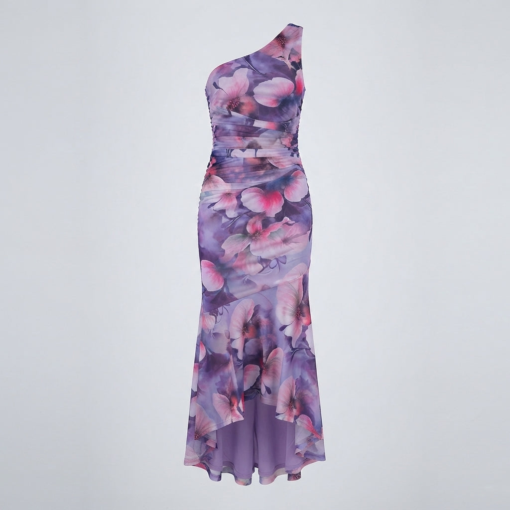 Tegan Ferris | Floral One-Shoulder Maxi Dress For Women