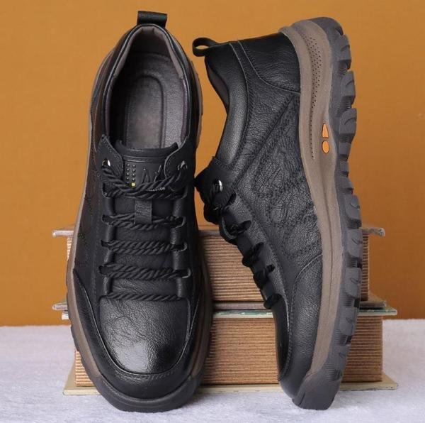 Trent Maloney | Leather Lace-Up Orthopedic Sneakers For Men