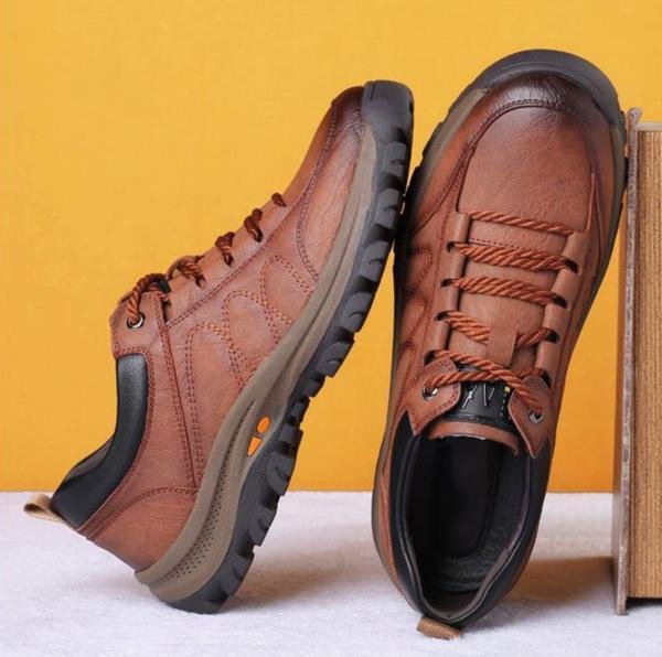 Trent Maloney | Leather Lace-Up Orthopedic Sneakers For Men