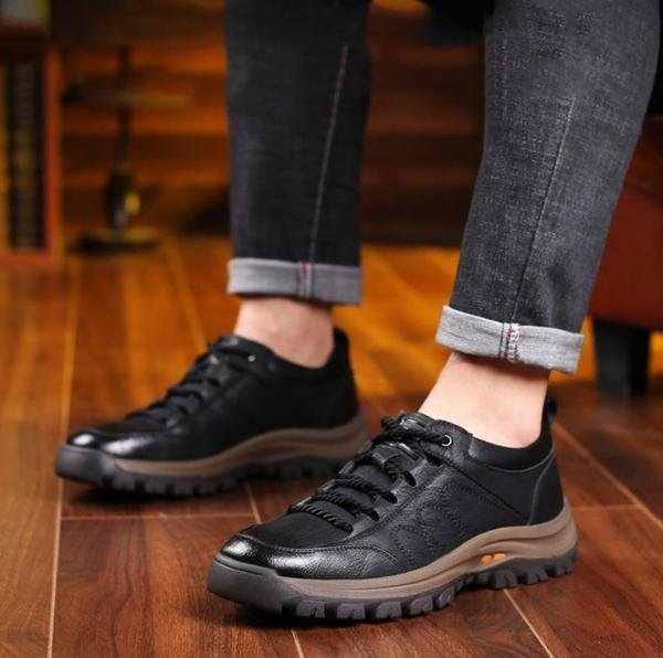 Trent Maloney | Leather Lace-Up Orthopedic Sneakers For Men