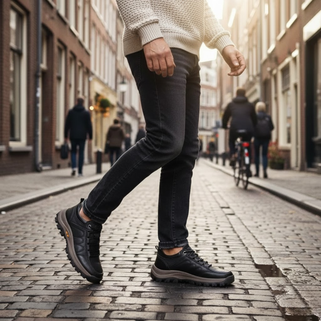 Trent Maloney | Leather Lace-Up Orthopedic Sneakers For Men