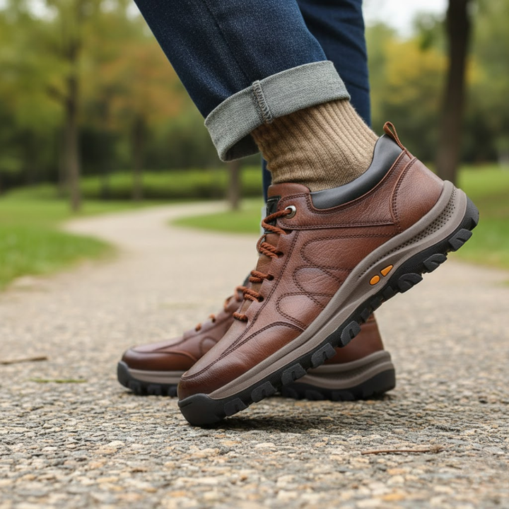 Trent Maloney | Leather Lace-Up Orthopedic Sneakers For Men