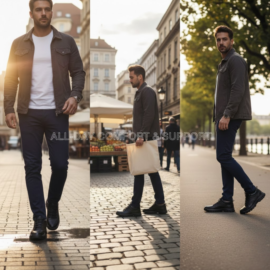 Trent Maloney | Leather Lace-Up Orthopedic Sneakers For Men