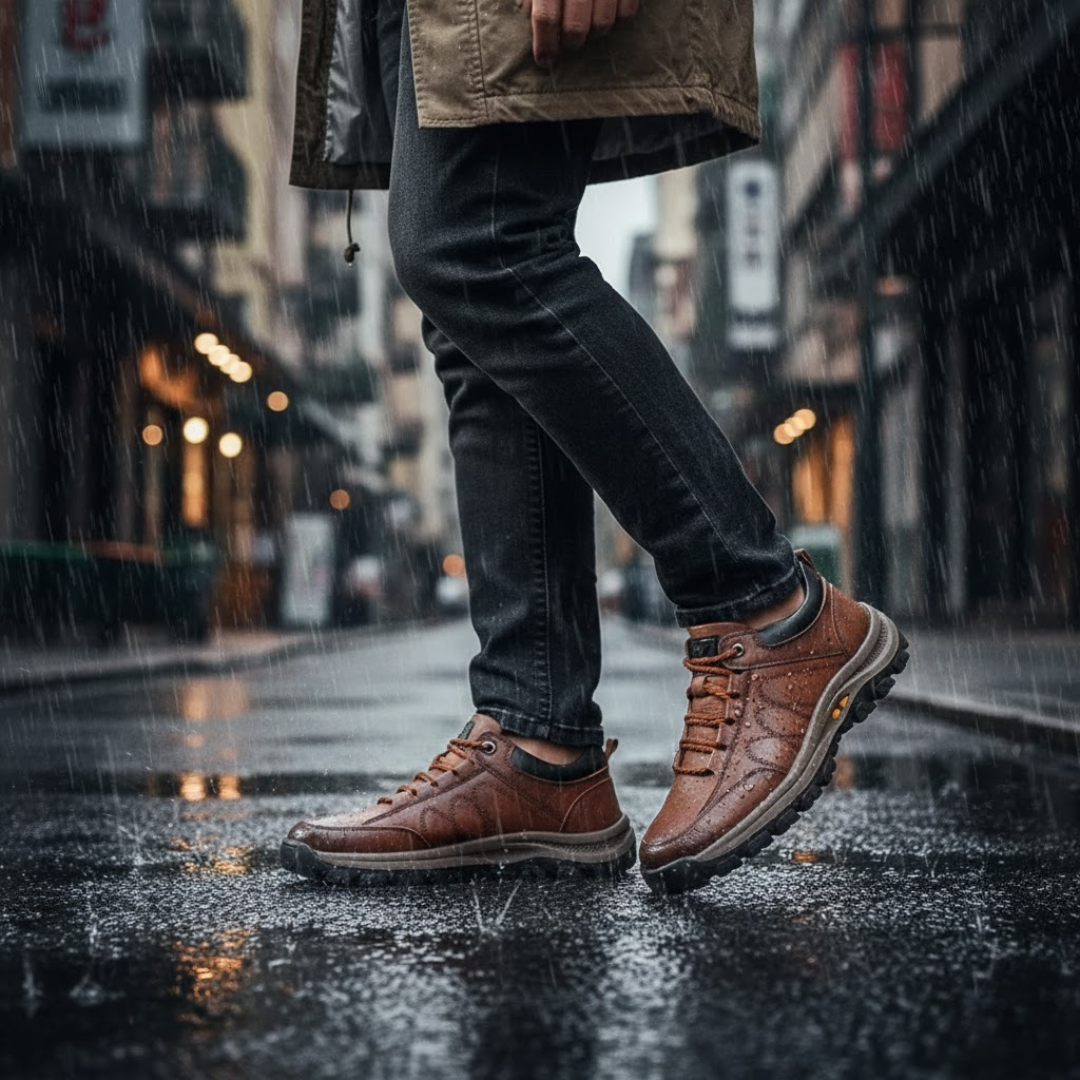 Trent Maloney | Leather Lace-Up Orthopedic Sneakers For Men