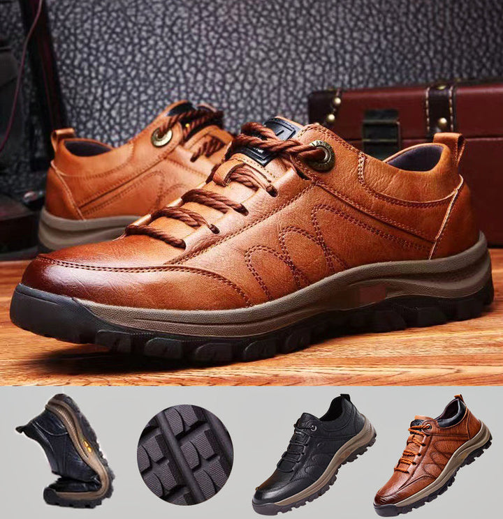 Trent Maloney | Leather Lace-Up Orthopedic Sneakers For Men